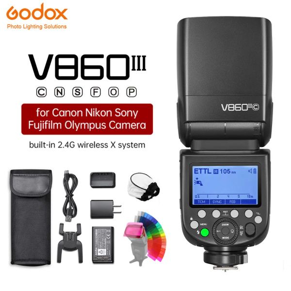 Mount Godox V860III V860IIIC 860IIIN V860IIIS GN60 TTL HSS Speedlite Camera Flash pour Sony Nikon Canon Fuji Olympus Pentax Camerie