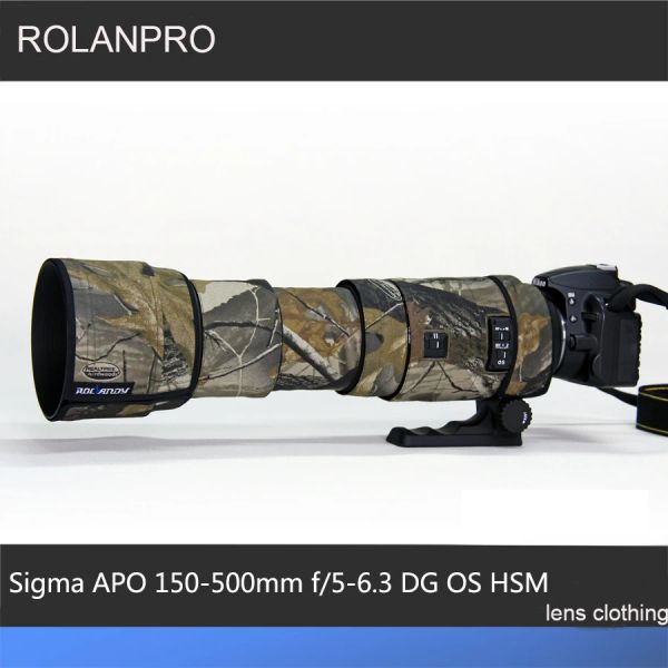Mount Rolanpro Lens Camouflage manteau couvercle de pluie pour Sigma apo 150500mm f / 56.3 dg dg os hsm pistolets