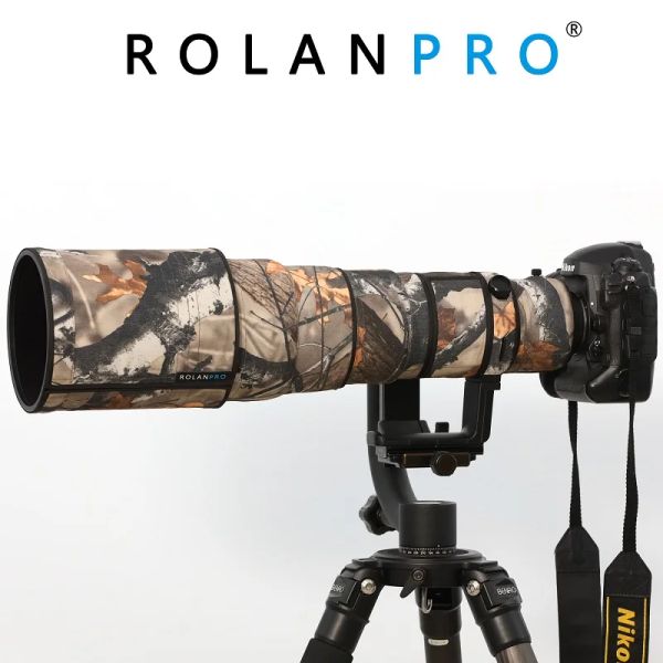 Mount Rolanpro Lens Cover pour Nikon AFS 500 mm f / 4G ED VR (I et II) Camouflage Nylon Camouflage Vêtements Rain