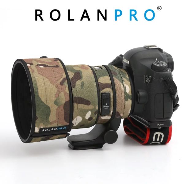 Monte Rolanpro Nylon Waterproof Tapa para Sigma 105 mm F1.4 Arte Camuflaje Cubierta de lluvia de la lluvia Arma de la manga de la manga de la fotografía de la fotografía