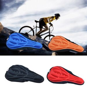 Bicicleta de montaña Ciclismo Engrosado Extra Confort Ultra Suave Silicona 3D Gel Pad Funda de cojín Sillín de bicicleta Asiento 4 colores