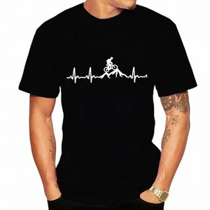 VTT Heartbeat Biking Imprimer Hommes T-shirts Casual Print 2021 Été Manches courtes T-shirt NOIR T-shirts Plus Taille Camiseta 34Q7 #