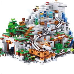 Mountain Cave My World Bricks The Mine Mechanisms Building Block Action Figures Compatible My World Set Gifts Toy G220524