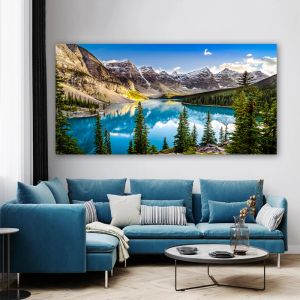 Mountain Lake Painting Wall Decor posters landschap canvas prints natuurboom foto's voor woonkamer modern park cuadros