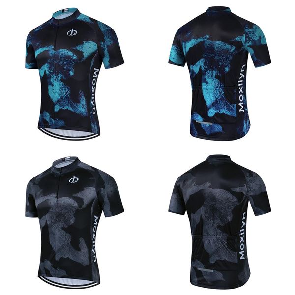 Mountain Tops Secado rápido - Camisas de bicicletaMoxilyn Jersey de ciclismo para hombre Ropa de equitación con cremallera completa