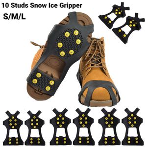 Crampons d'alpinisme 1 paire 10 goujons anti-dérapant neige glace pince chaussures d'escalade pointes poignées crampons couvre-chaussures crampons chaussures à pointes Crampon SML 230603