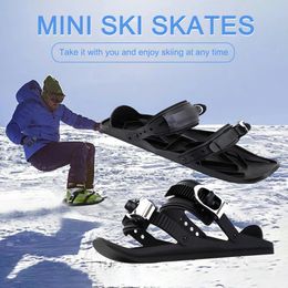 Crampons d'alpinisme Mini patins de ski courts bottes de snowboard skiboards mini chaussures de ski de patinage réglables pour les sports de plein air d'hiver 231101