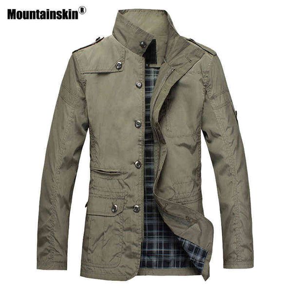 Mountainskin Chaquetas delgadas para hombres Venta caliente Ropa casual Confort coreano Cortavientos Primavera Otoño Abrigo Hombres Gabardina 5XL SA608 Y1122