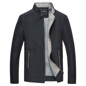 Vestes pour hommes printemps automnelles décontractées couleurs massifs masqueurs de marque de marque collier mâle bombardier