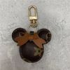 Design de souris cl￩s de la voiture Keychain Fleur Pendre Bijoux de bijoux pour femmes Men Gift Fashion Pu Leather Animal Key Chain Accessories 307M