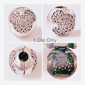 Ratón Miky Clip Pandora Charms para pulseras Joyas de bricolaje Kits de fabricación de joyas sueltas 925 STERLING SILE REFT 791449CZ