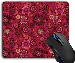 Tapis de souris, tapis de souris d'ordinateur à imprimé floral Boho Accessoires de bureau Base en caoutchouc antidérapante, tapis de souris pour souris d'ordinateur portable