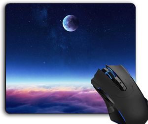 Tapis de souris, Space Galaxy Moody Moon Tapis de souris d'ordinateur Accessoires de bureau Base en caoutchouc antidérapante, Tapis de souris pour souris d'ordinateur portable