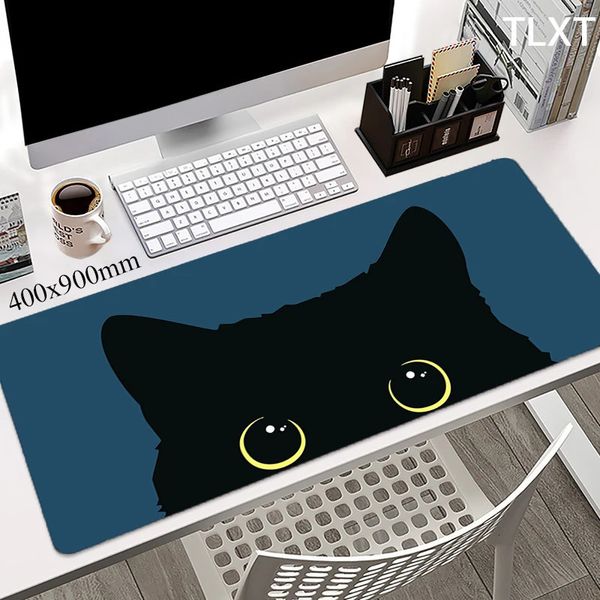 Pads de souris Mignon Cat Mousepad Company Company Desk Pad 100x50cm Grand Kawaii Mausepads Office Mat Mate Xxl Big Table Mats 240419