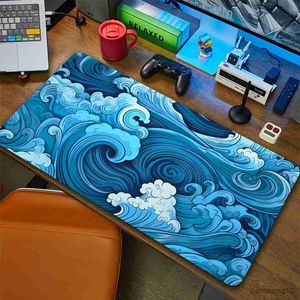 Muisblokken pols kunst muis kussen blauw de grote golf grote gaming mousepad keyboard mouse muizen muis muis computer laptop bureau mat r230819