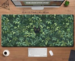 Tapis de souris Poignet Mignon Tapis de bureau vert Chat noir Tapis de souris Plantes esthétiques Nature Tapis pour ordinateur portable Tapis de souris rond Grand tapis de souris de jeu R230823