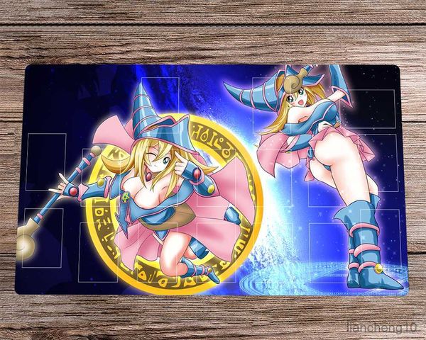 Tapis de souris Poignet Duel Tapis de jeu Dark Magician Girl Tapis Tapis de jeu de cartes Tapis de souris en caoutchouc Tapis de table de bureau Tapis de souris Sac 60x35cm R230819