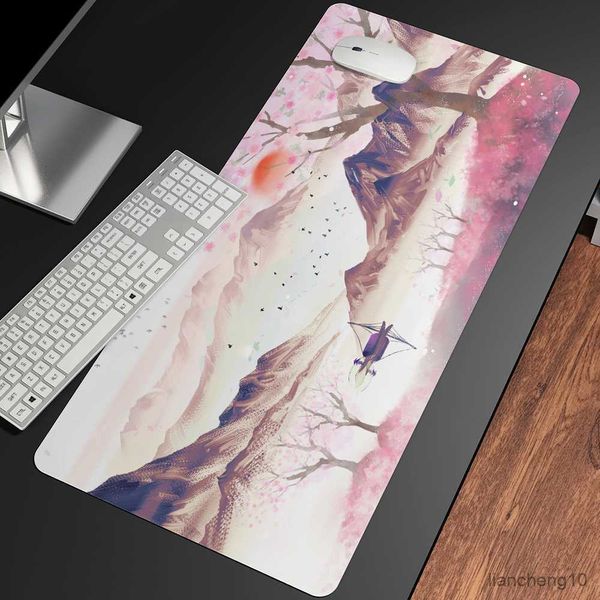 Alfombrillas de ratón Muñeca Lotus Spring Impreso Gaming Mousepad Computadora Caucho natural E-sports Escritorio Pad Alfombrilla de ratón grande R230819