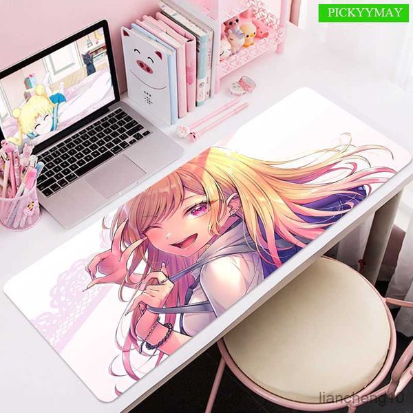 Almofadas de mouse para pulso My Dress Up Darling Edge Grande para jogos Mouse Pad para computador Gamer Keyboard Mat Mouse Mat Beast Desk Mat Mousepad para presente R230707