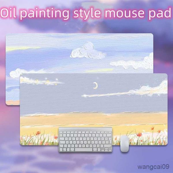 Alfombrillas de ratón Muñeca Pintura al óleo Escritorio para Deep Forest Gamer Gaming Mouse Pad Borde grande Teclado Pequeño Escritorio R230609