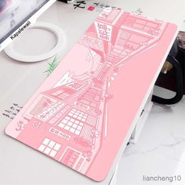 Tapis de souris Poignet Rose Neon City Gaming Tapis de souris Tapis de bureau XL Toky Street Anime Tapis de souris Gamer Clavier 30x80 Art Playmat R230710