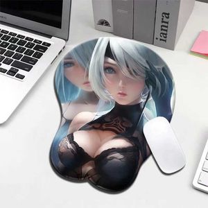 Muisblokken Pols Rests 2B Creative 3D Silicone Mouse Pad geanimeerd Sexy Breast Hand Mouse Pad Y240419