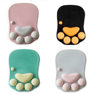 Pousque de souris poignet repose 3d chat mignon pat paty pavé souris douce silicone mémoire mousse poignet pad kawaii pavé de souris ordinateur portable de bureau de bureau de bureau y240423