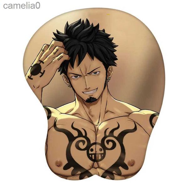 Ratio de ratones Muñeca Muñeca Ratio 3D Ratón Trafalgar D. Ley de agua One Piece Anime Muñeca Silicona Sexy Creative Gaming Mousepad MATL231221