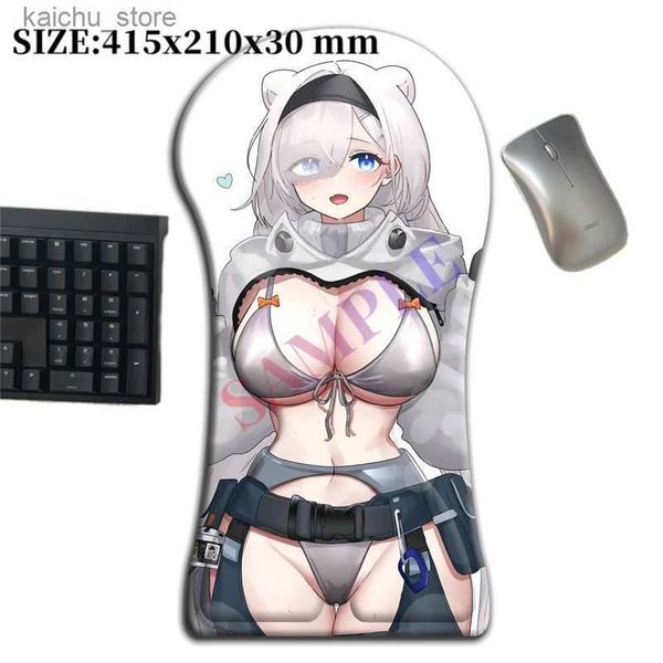 Ratio de ratones Muñeca Muñeca Cuerpo entero 3D Almohadilla de ratón grande 415 mm Arknights Aurora Brazo Muñeco de la muñeca Anime Gamer Gamer Sexy Oppai Gaming Pad Y240419