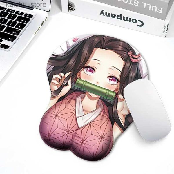 Pousque de souris poignet repose le pad de souris de repos 3D repos de souris fujiwara chika silicone sexy japonais anime fille pad de souris pour ordinateur portable y240419