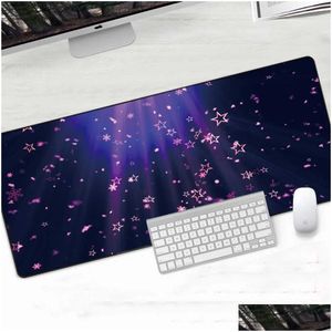 Tapis de souris Repose-poignets 900 x 400 mm Space Galaxy Tapis en caoutchouc Clavier de jeu Tapis de souris Tapis de jeu pour ordinateur de bureau Livraison directe Comp Otdsb