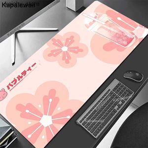 Muisblokken Pols Rests 90x40cm XXL MousePads Grote gaming Mousepad Gamer Keyboard Matten Pink schattige muismat Kawaii Boba theekandbeklimmen voor cadeau -muisblokken Y240419 Y240419