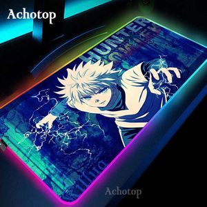 Alfombrillas para ratón Reposamuñecas Anime Hunter x Hunter Alfombrilla para ratón RGB 80X30 Juego 2 mm Alfombrilla para ratón Teclado portátil de gran tamaño Alfombrilla con luz LED para jugar juegos T230215