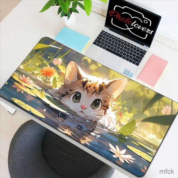 Mouse Pads poignet repose l'anime xxl accessoires de jeu de pad de souris Carton Cat Clavier Mousepad Gamer Desk Mat Mignon Offices Computer Offices PC Armoire Kawaii MICE