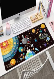 Tapis de souris Repose-poignet Astronaut Space Grand tapis de jeu Planet Rocket Desk Caoutchouc antidérapant Bords cousus durables pour ordinateur portable 3307282