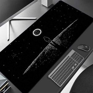 Muisblokken Pols Rests Astronauta Space Black Mouse Pad Deskmat Gamer Toetsenbord Mousepad Game Kantoor Mouse Mat Computertabel Rubber 900x400 MAUSE MATS T230215