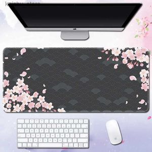 Muisblokken Pols Rests zwart-witte kersenbloesem mousepad aangepaste home computer toetsenbord kussen bureau matten laptop zachte anti-slip tafelmat muis kussen y240419