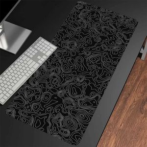 Tapis de souris Repose-poignets Tapis de souris noir et blanc Tapis de souris de jeu Tapis de souris Gamer Tapis de clavier Tapis de bureau Tapis de souris XXL 90x40 cm pour ordinateur YQ231117