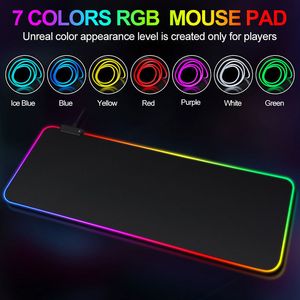 Alfombrilla de ratón para juegos RGB, alfombrilla para jugador de ordenador con luz, alfombrilla antideslizante de goma grande, almohadillas grandes para PC, teclado para ordenador portátil, alfombra de escritorio 230923