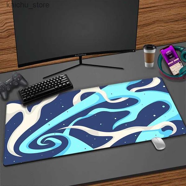 Pads de souris Le poignet repose un art bleu Mat Mousepad Gamer Office Mat Mouse Pad xxl ACCESSOIRES SALLE DE GAMIN