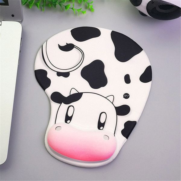 Tapis de souris repose-poignets dessin animé vache tapis de souris tapis de bureau ergonomique Kawaii tapis de souris avec repose-poignet ordinateur portable tapis de bureau anti-dérapant tapis de table de bureau 230518