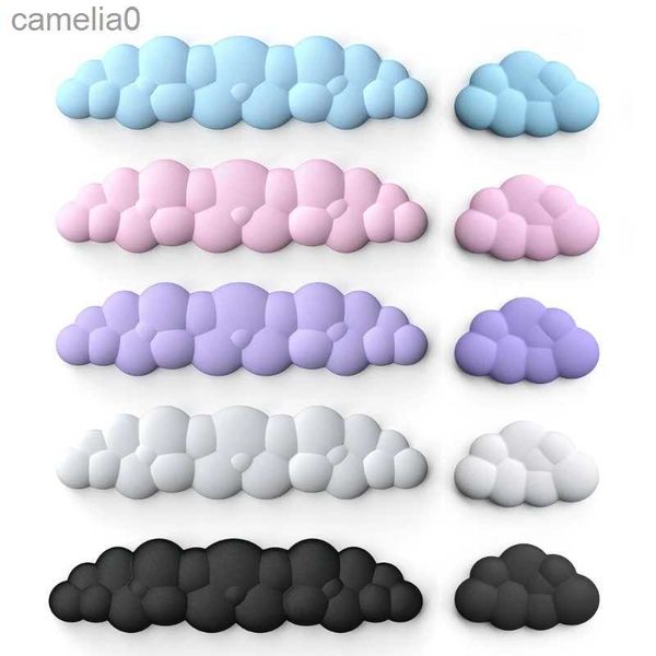 Tampons de souris poignets Rests Cloud-Shape Hand Rest Cushion Pad le poignet PORT PORT POUR GAME Clavier Mouse Pu + Silicone Anti-Slipl231221