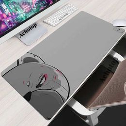 Muisblokken Pols Rests Crazy Bear Mouse Pad Gamer MousePads Big Gaming MousePad XXL Mouse Mat Grote toetsenbordmat Kawaii Desk Pad voor computer Laptop Y240419