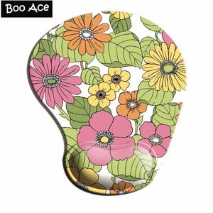 Muisblokken Pols Rustt Daisy Floral Pattern 3D Mouse Pads met siliconengelpolsteun gaming gaming mousepads 2way fabric y240423