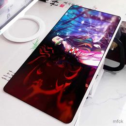 Muisblokken Pols Rests Demon Slayer Gaming Mouse Pad Rubber Mat Deskmat Keyboard Pads Cartoon Cute MousePad Kawaii PC Accessoires Anime Mouse Mats XXL