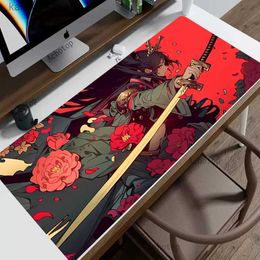 Muisblokken Pols Rests Demon Slayer Kimetsu No Yaiba Large Mouse Pad XXL Computer Gaming Muispad Tapis de Souris Anime PC Gamer Desk Mat Tapijt Y240419