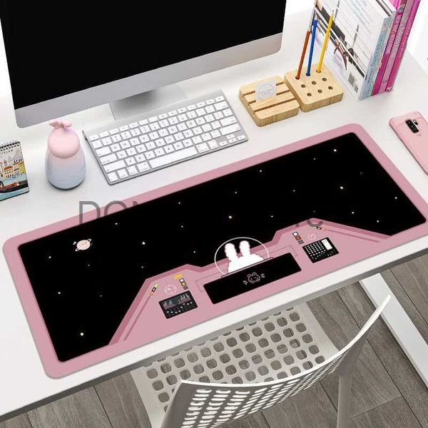 Alfombrillas para mouse Reposamuñecas Espacio extendido Astronautas Conejo Mouse Pad Lindo dibujos animados Computadora Teclado Pad Base de goma antideslizante Genshin Mouse Pad para mujeres J231215