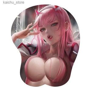 Muisblokken Pols Rests Gaming Accessoire Creative 3D Silicone Gel Mouse Pad Anime Beauty Chest Sexy Breast Hand Rust Mouse Pad met polssteun Mousepad Y240419
