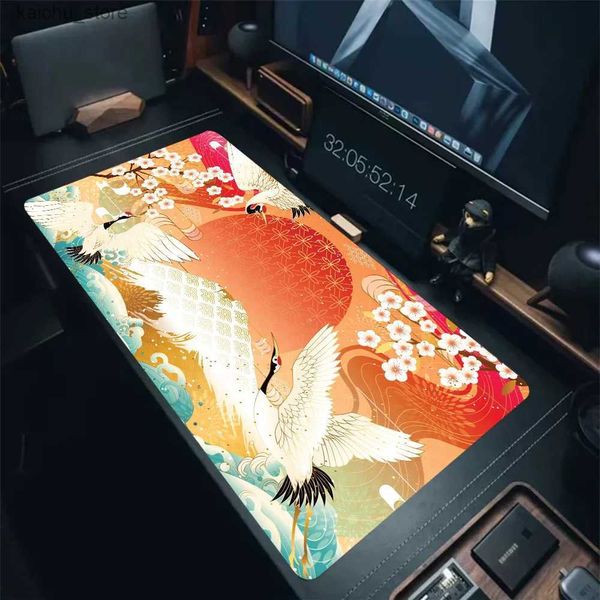 Pads de souris poignet repose le jeu de souris pad anime oriental grue mepad gamer bourse offices informatiques accessoires de bureau de bureau