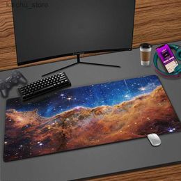 Poussions de souris poignets Rests Gaming Mouse Pad Nébuleuse Ble Mousepad xxl 900x400mm 1000x500mm Galaxy Space Mause MAT GAMER OFRICE OFFICE BUREAU MAT PAD Y240419